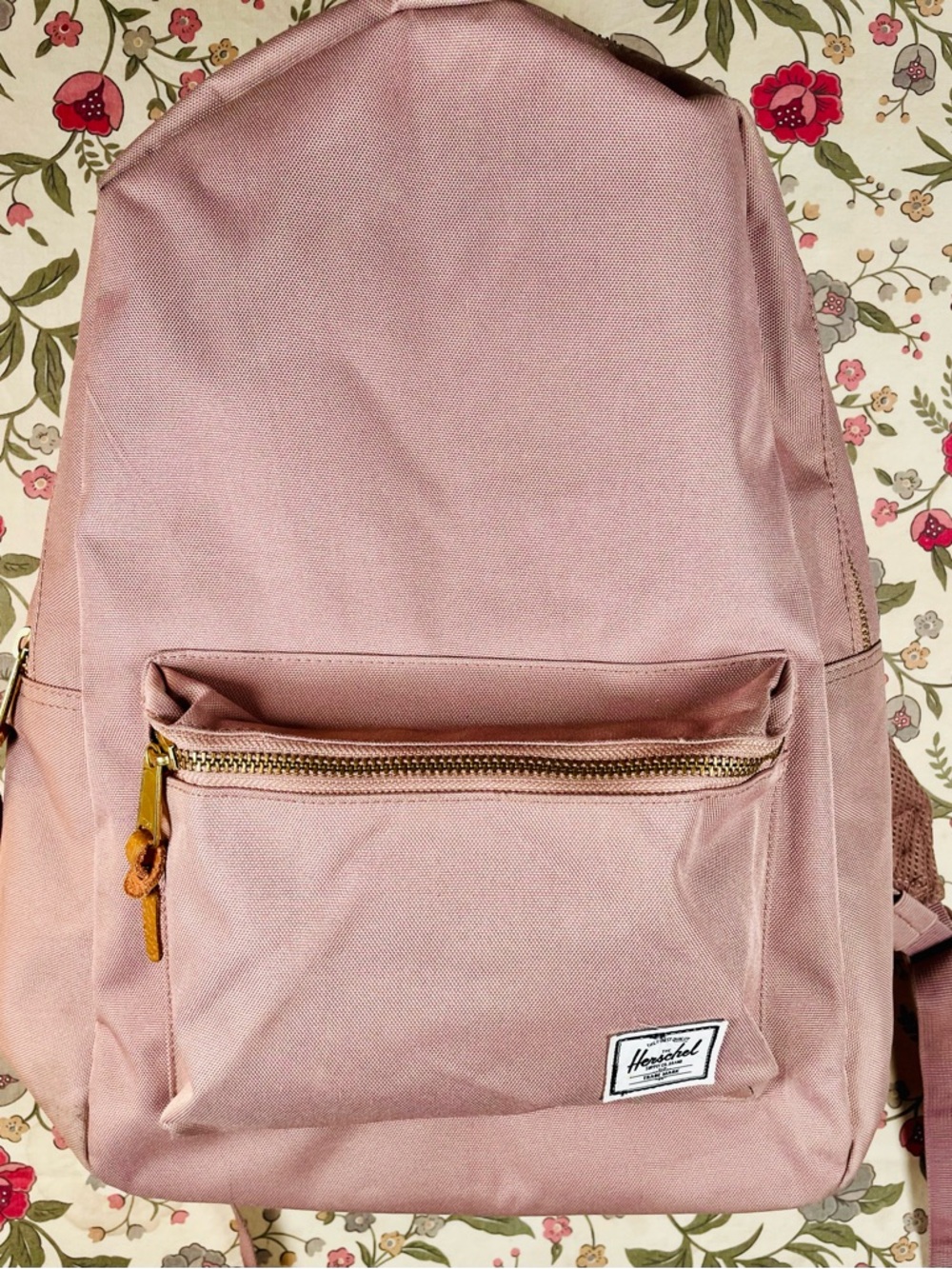 Herschel Supply Company Ash Rose Canvas Backpack with Gold Hardware